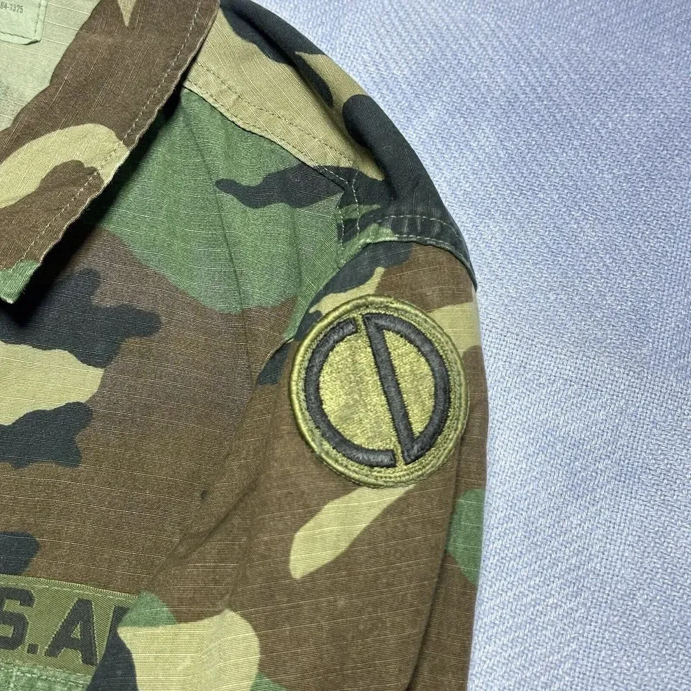 Vintage 1980s Army‎ Woodland Camo Hot Weather Coat Combat BDU Size Small Long